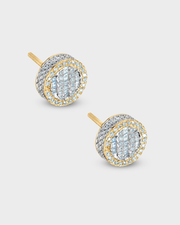 Oscar Circle Baguette Studs