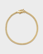 Pulsera de eslabones cubanos de Miami de oro de 3 mm