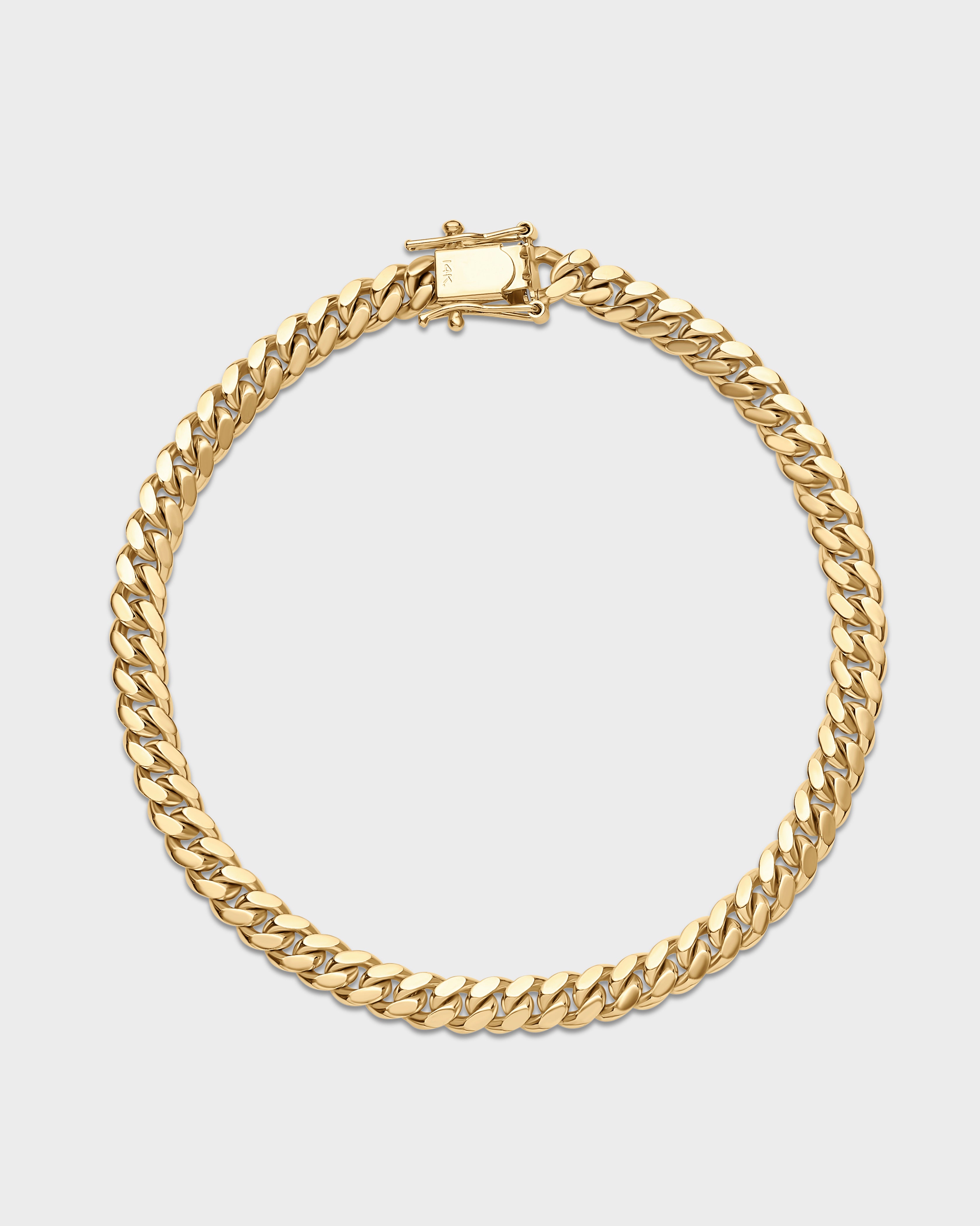 Pulsera de eslabones cubanos de Miami de oro de 5 mm