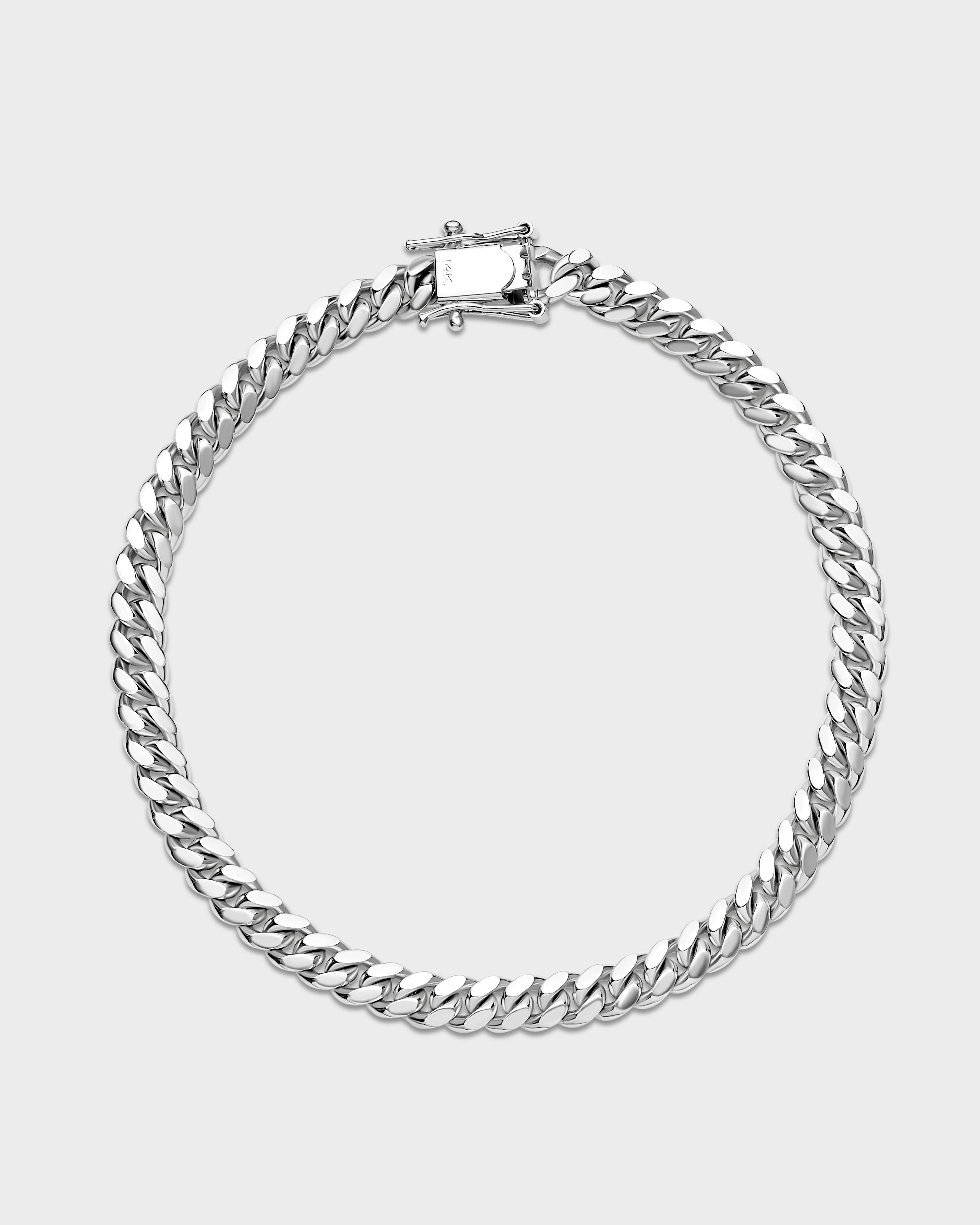 Pulsera de eslabones cubanos de Miami de oro de 5 mm