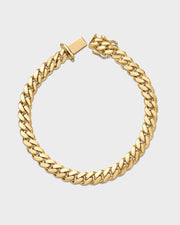 Pulsera de eslabones cubanos de Miami de oro de 7 mm