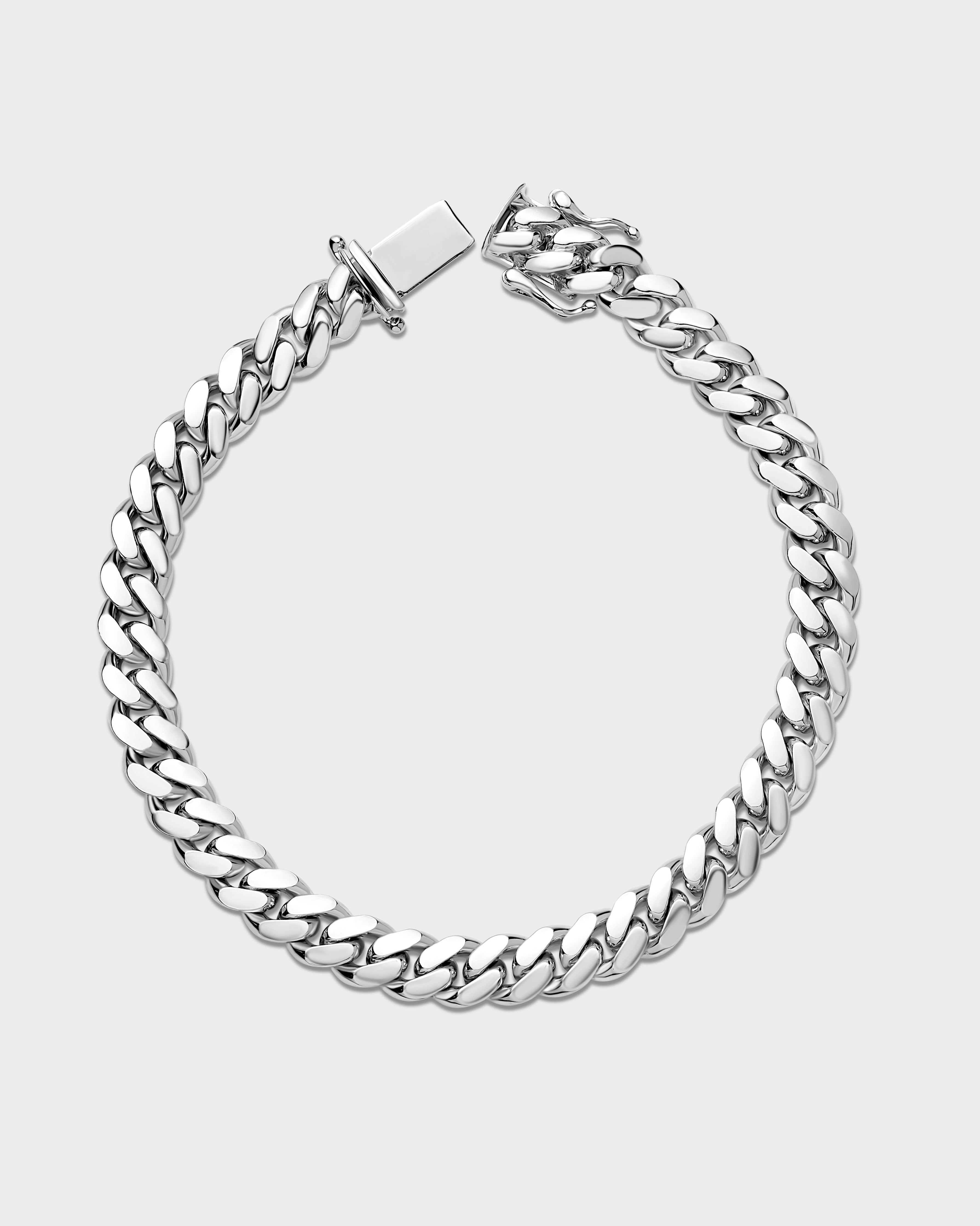 Pulsera de eslabones cubanos de Miami de oro de 7 mm