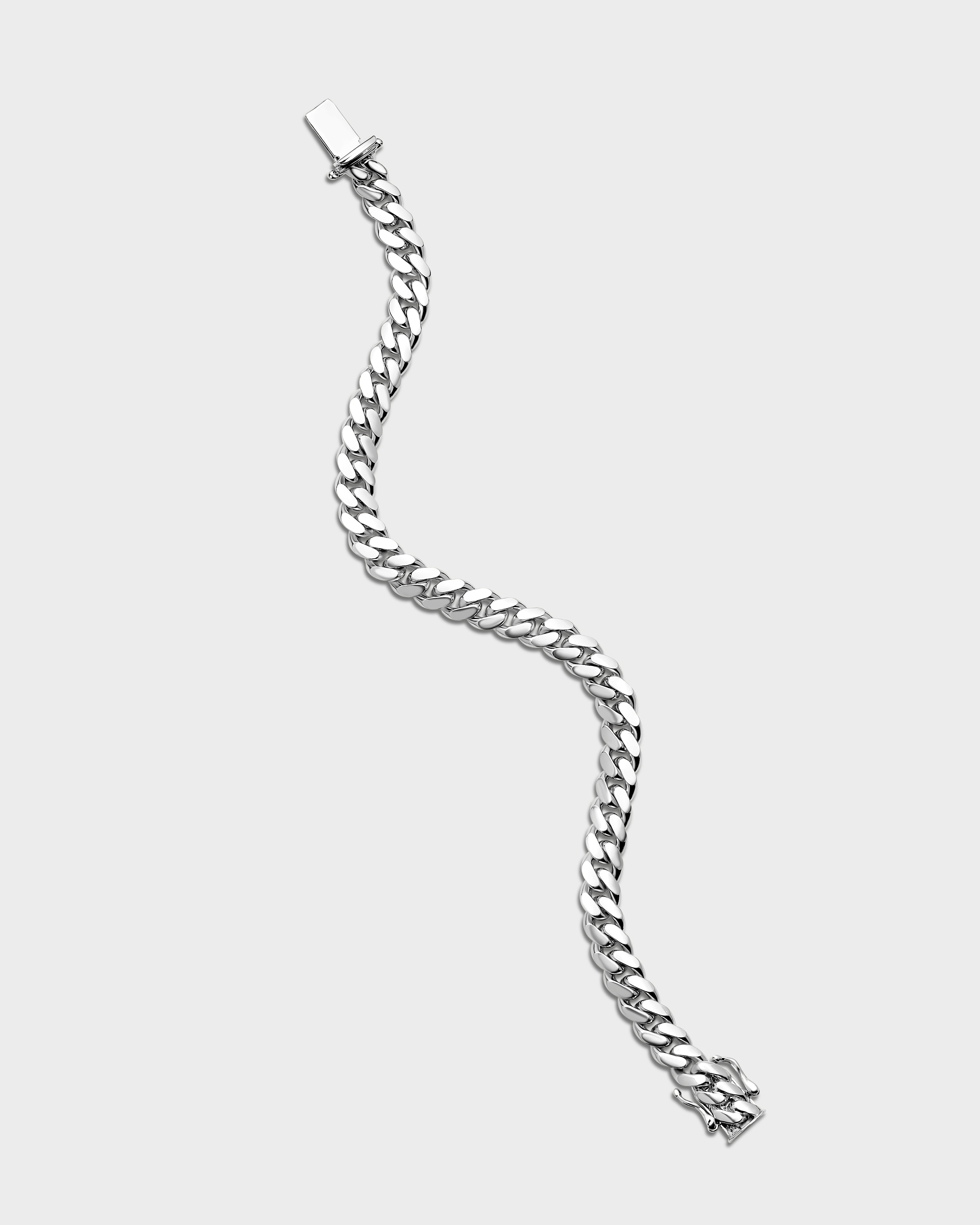 Pulsera de eslabones cubanos de Miami de oro de 7 mm