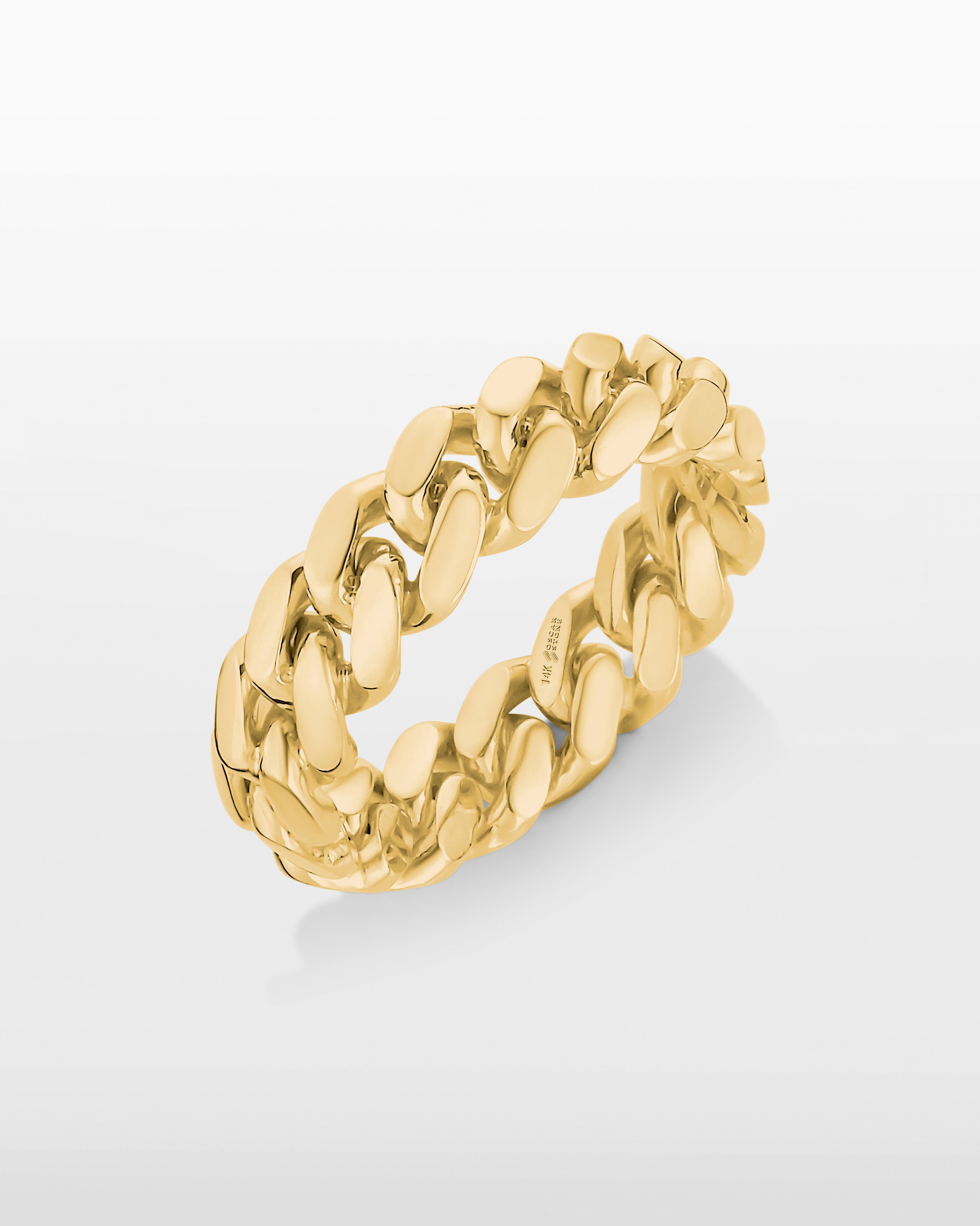 Anillo de eslabones cubanos de Miami de oro de 7 mm