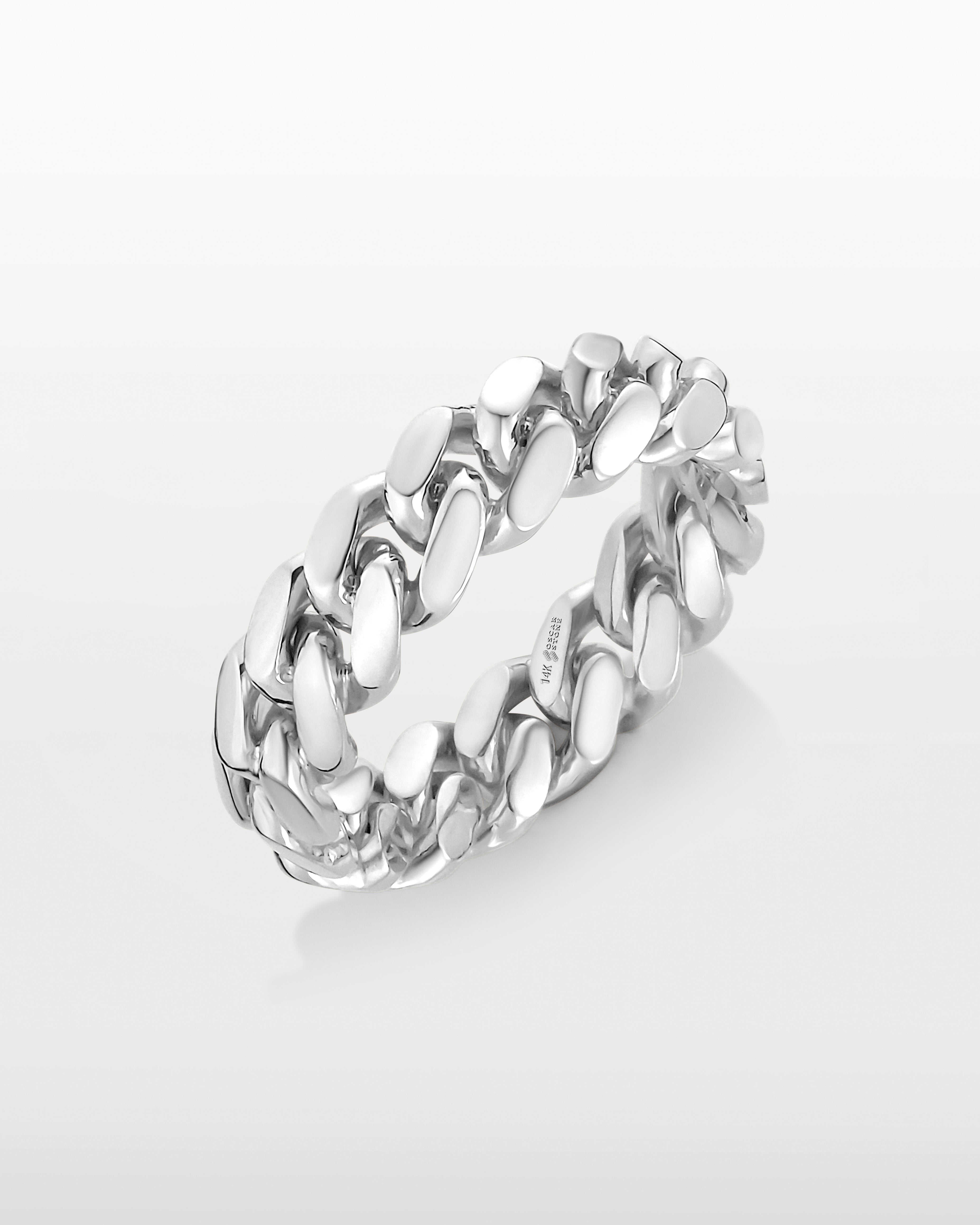 Anillo de eslabones cubanos de Miami de oro de 7 mm