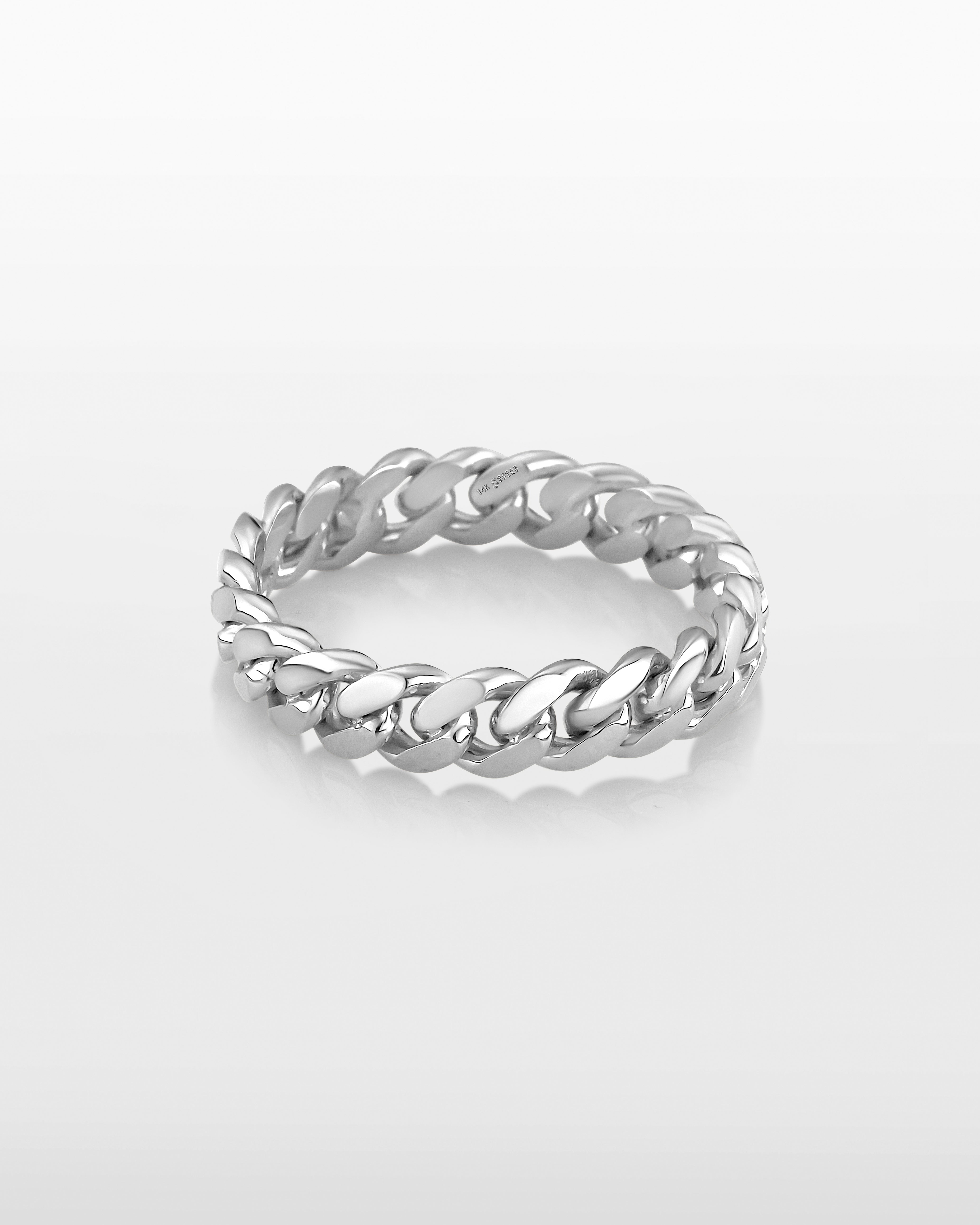 Anillo de eslabones cubanos de Miami dorados de 5 mm
