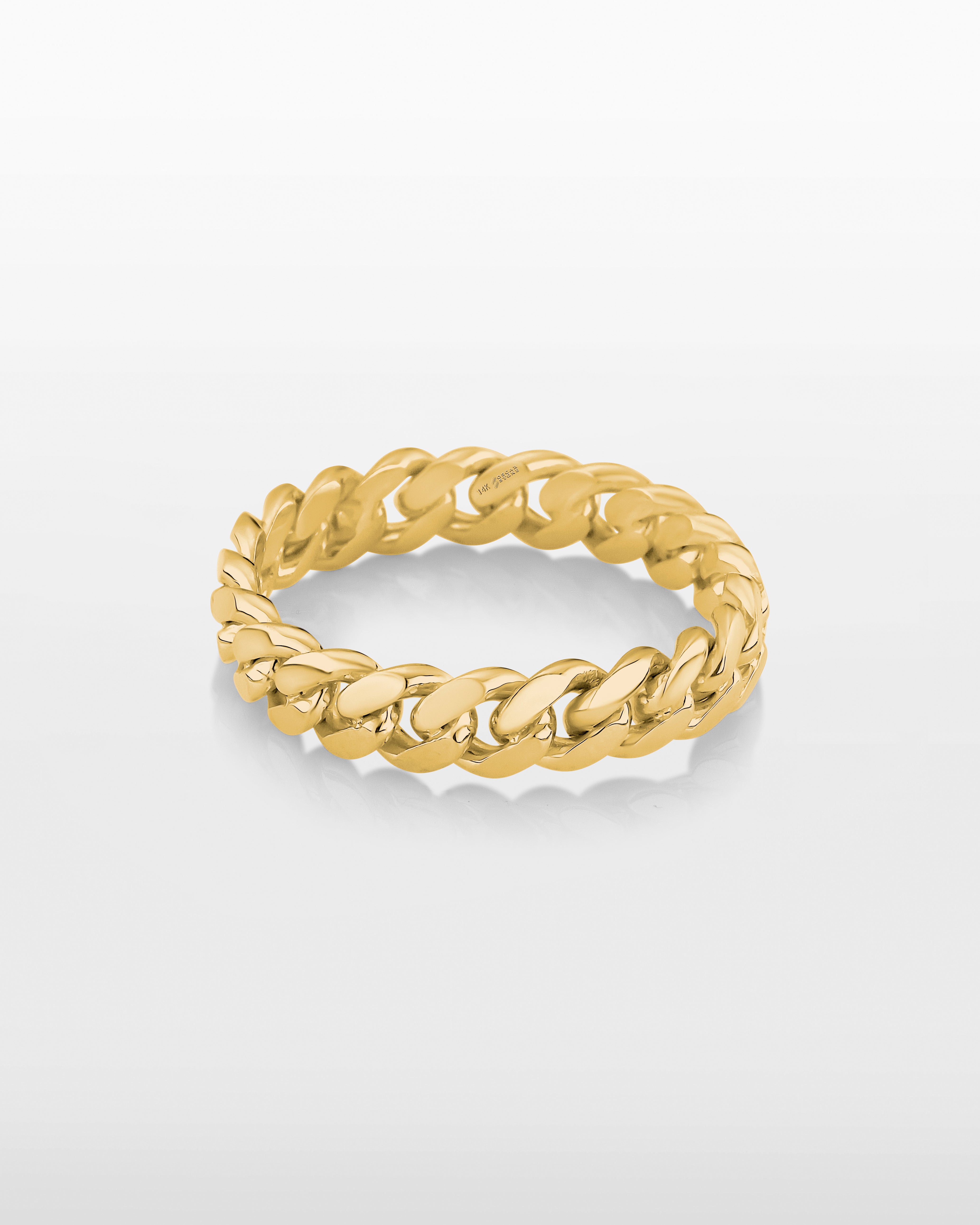 Anillo de eslabones cubanos de Miami dorados de 5 mm