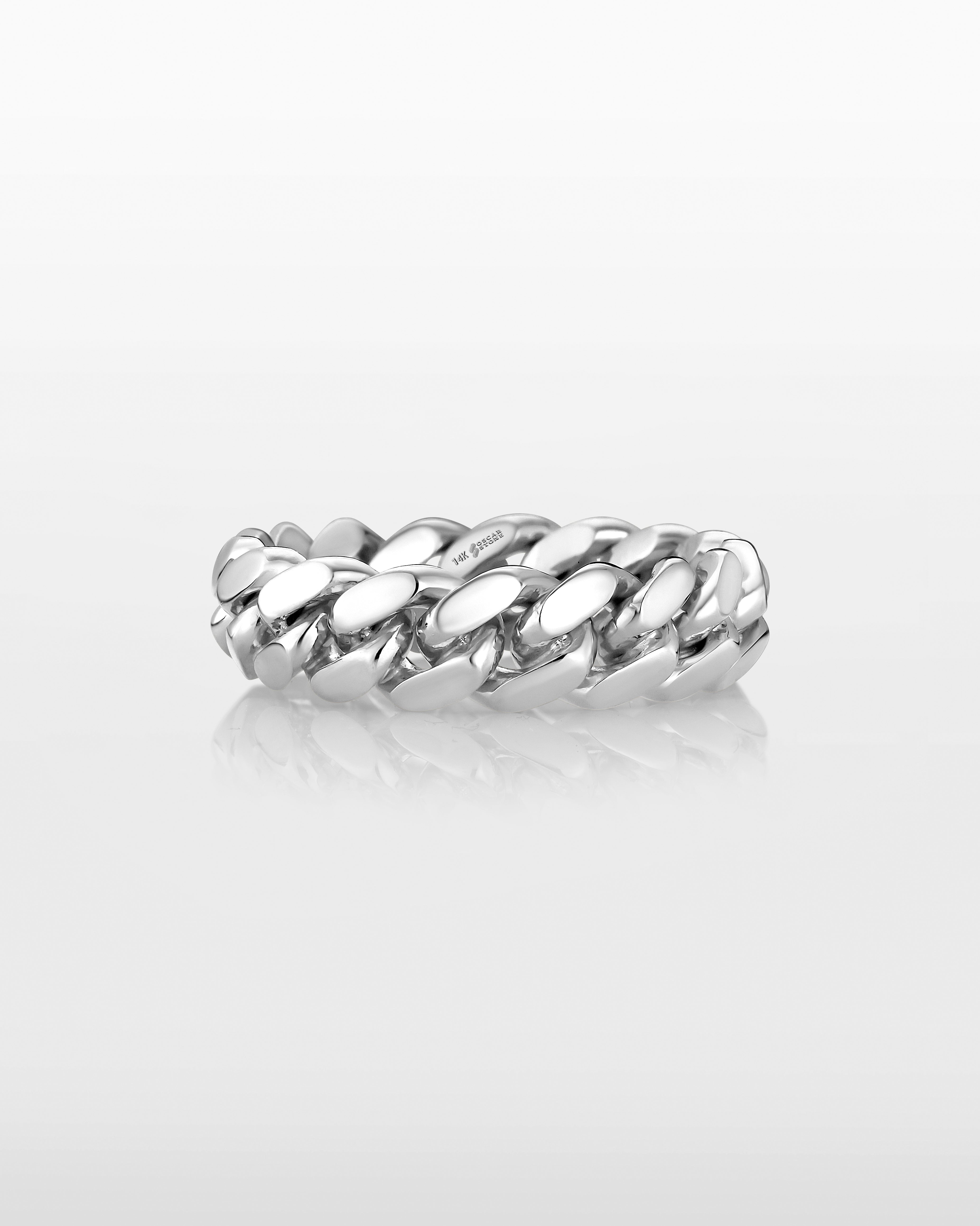 Anillo de eslabones cubanos de Miami de oro de 7 mm