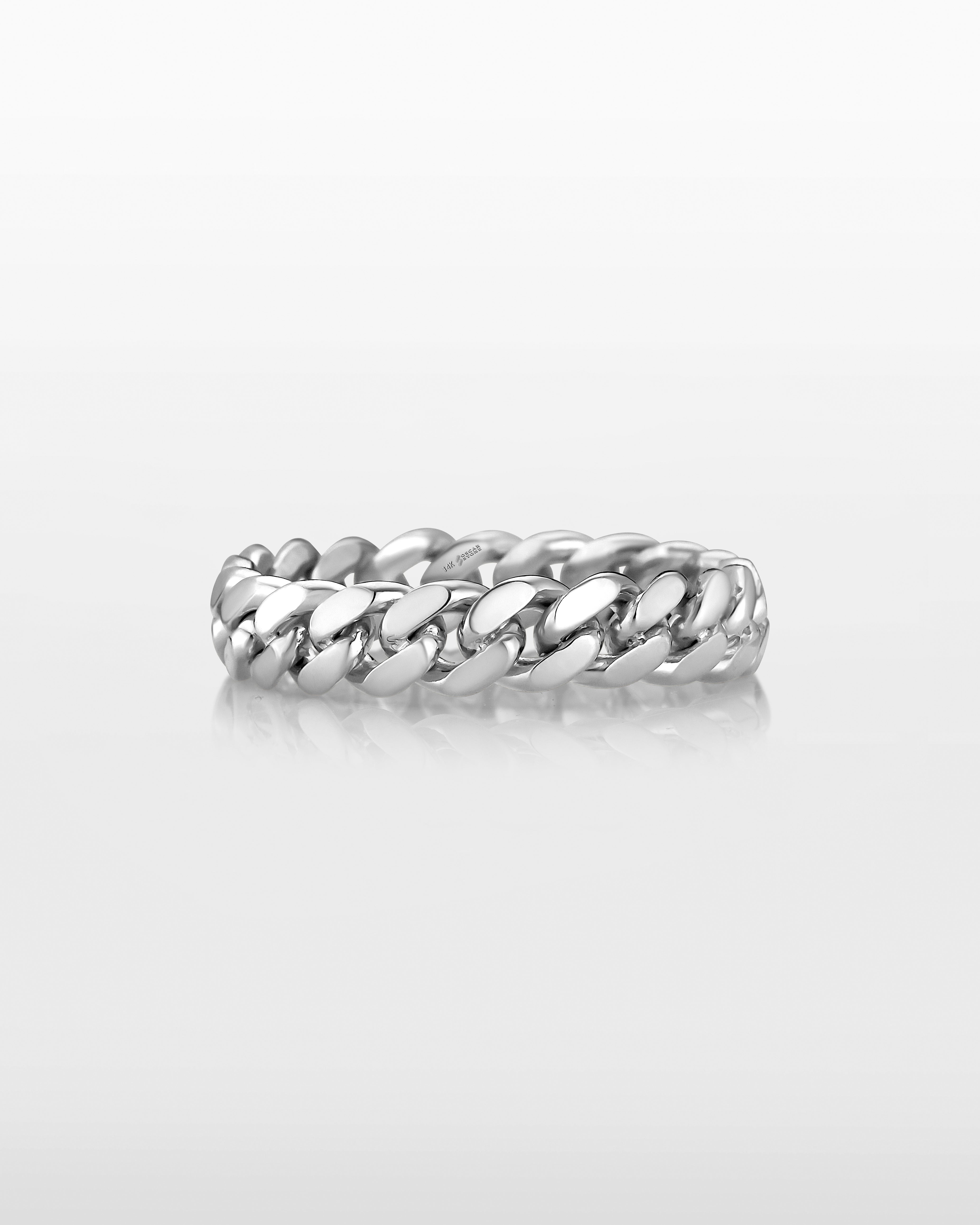 Anillo de eslabones cubanos de Miami dorados de 5 mm