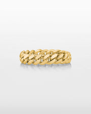 Anillo de eslabones cubanos de Miami dorados de 5 mm