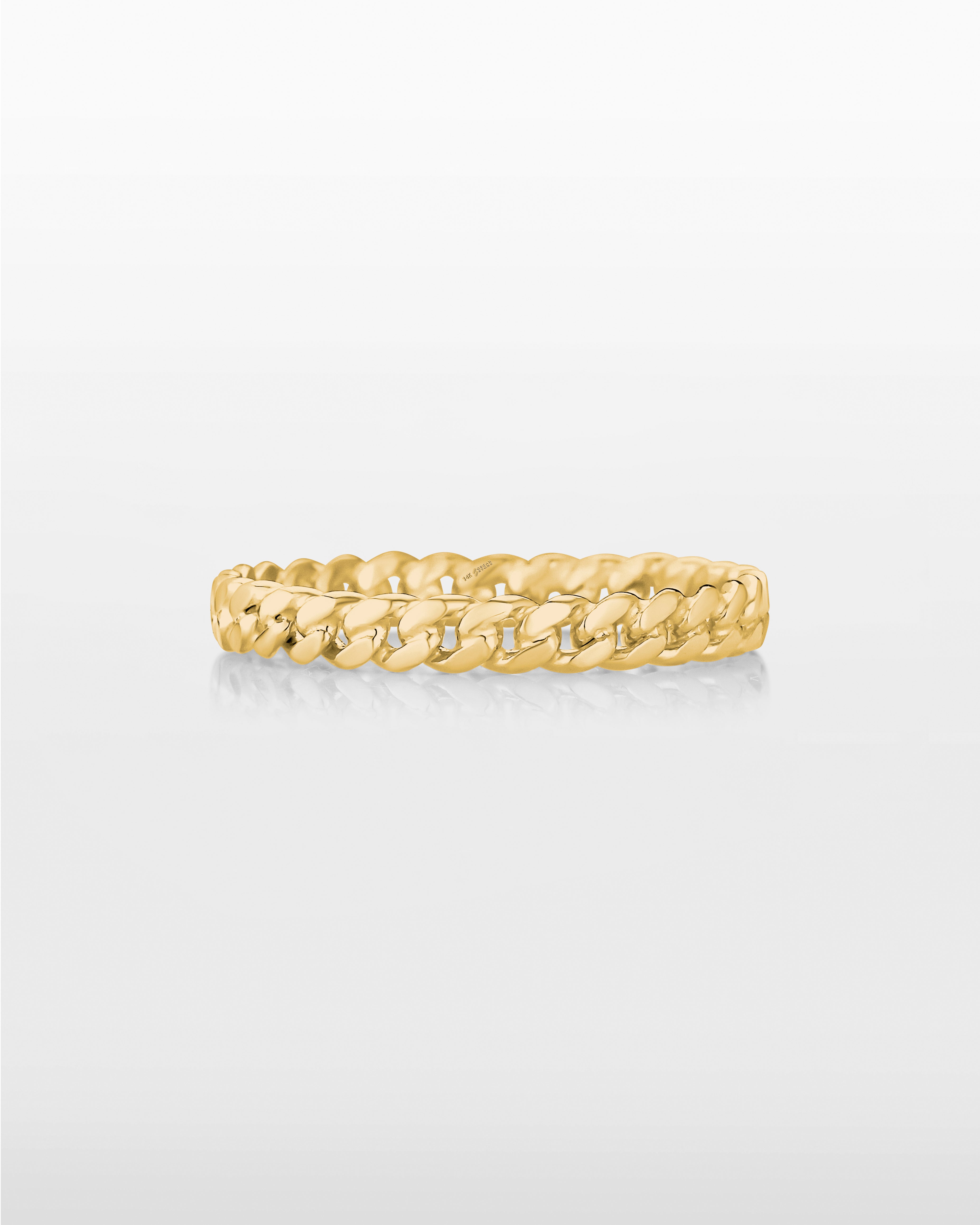 Anillo de oro con eslabones cubanos de Miami de 3 mm