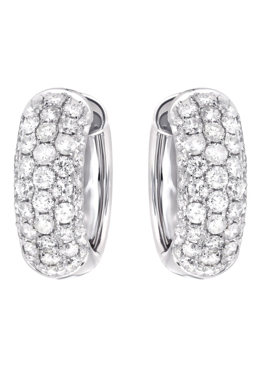 14K White Gold Diamond Earrings 2.36 CT