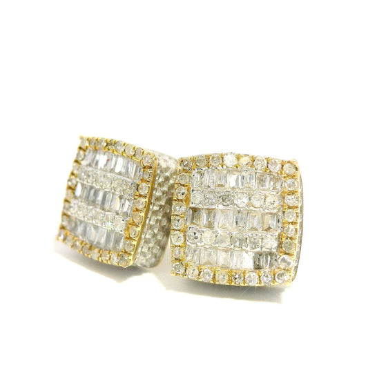 Elevate Your Style with Two-Tone Square Baguette Earrings