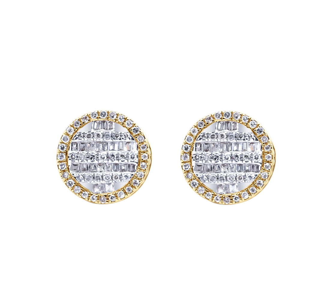 Elevate Your Style with Two-Tone Circle Baguette Earrings