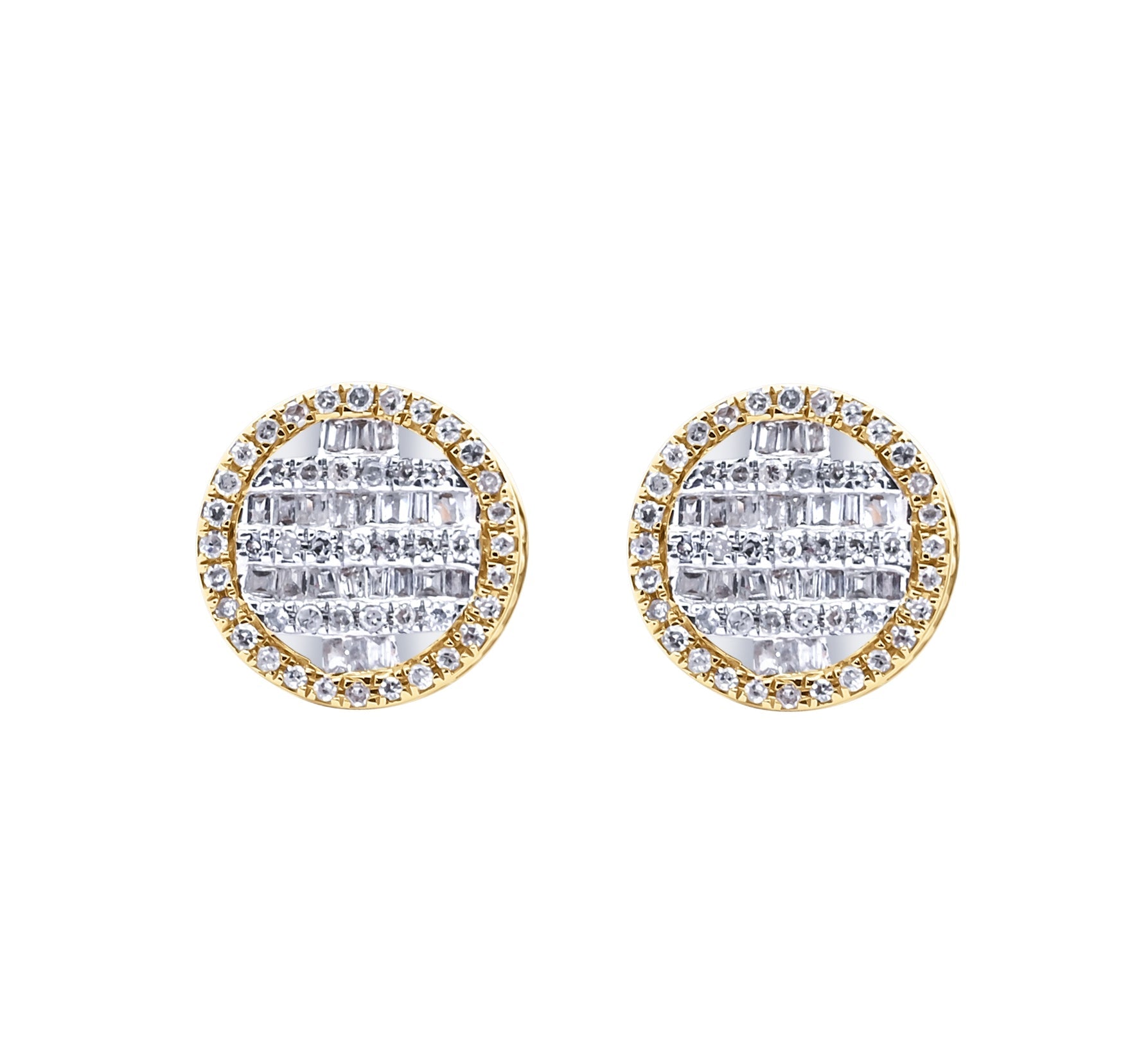 Elevate Your Style with Two-Tone Circle Baguette Earrings