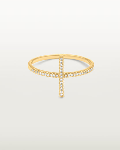 Faithful Grace Diamond Cross Ring