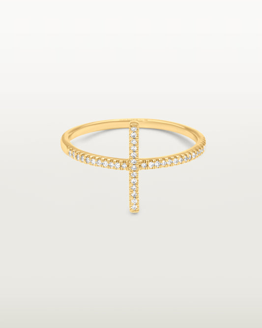 Faithful Grace Diamond Cross Ring