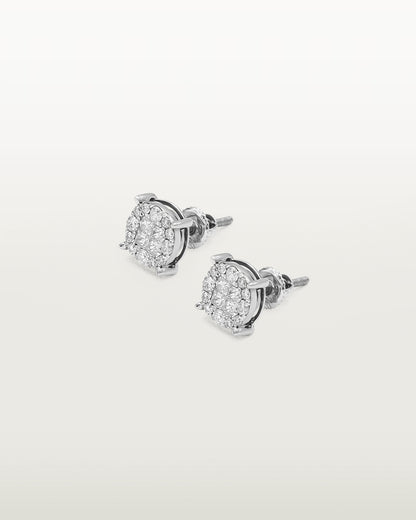 14K Radiant Cluster Diamond Studs Earrings