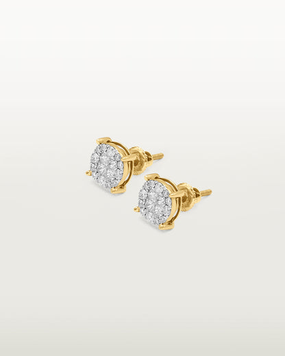 14K Radiant Cluster Diamond Studs Earrings