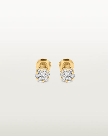 Floral Glow Diamond Stud Earrings