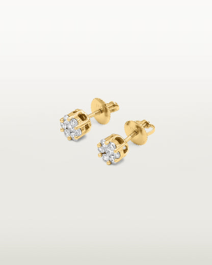 Floral Glow Diamond Stud Earrings LG