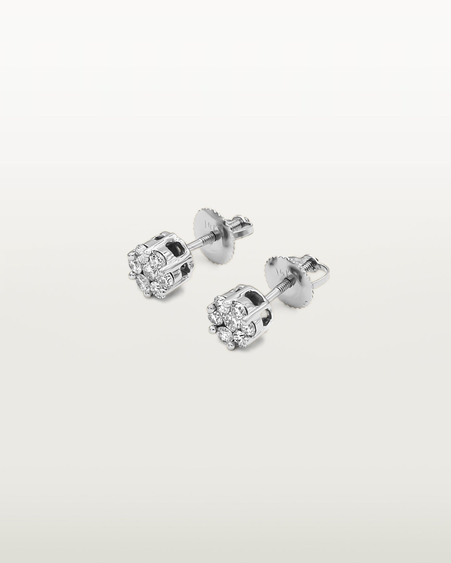 Floral Glow Diamond Stud Earrings LG