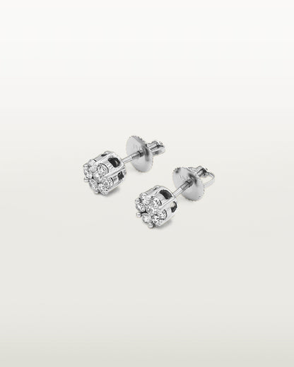 Floral Glow Diamond Stud Earrings LG