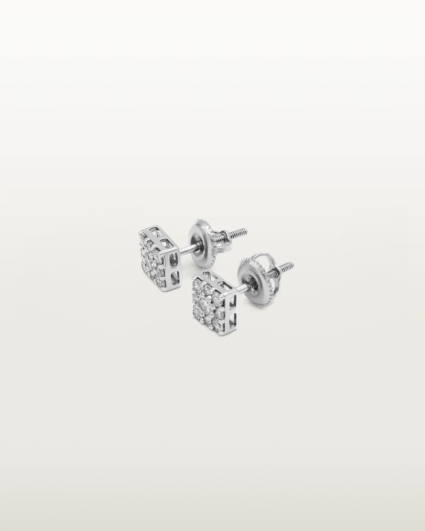 14K Diamond Radiance Square Studs