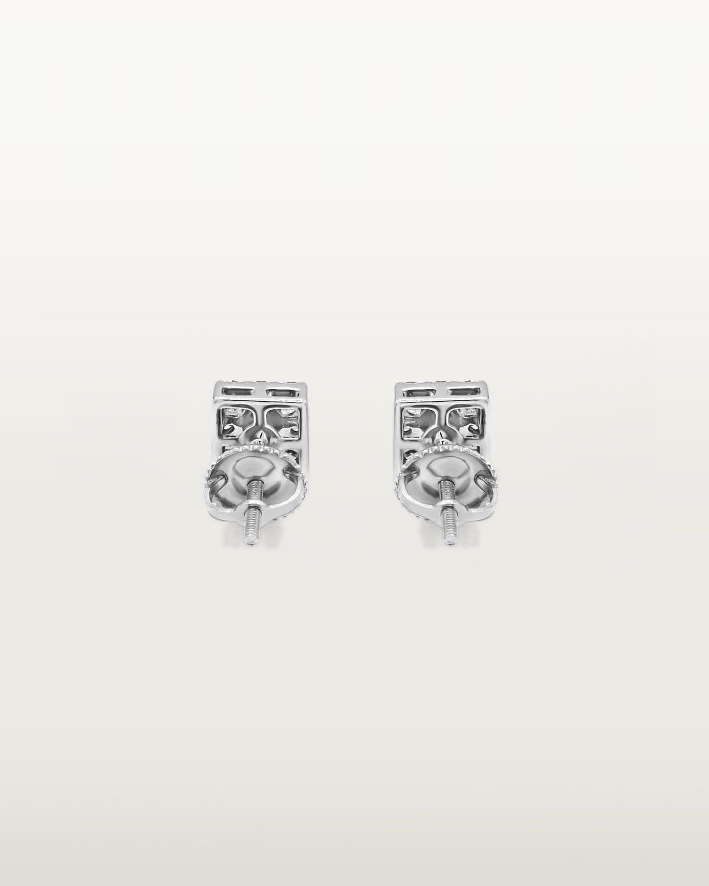 14K Diamond Radiance Square Studs