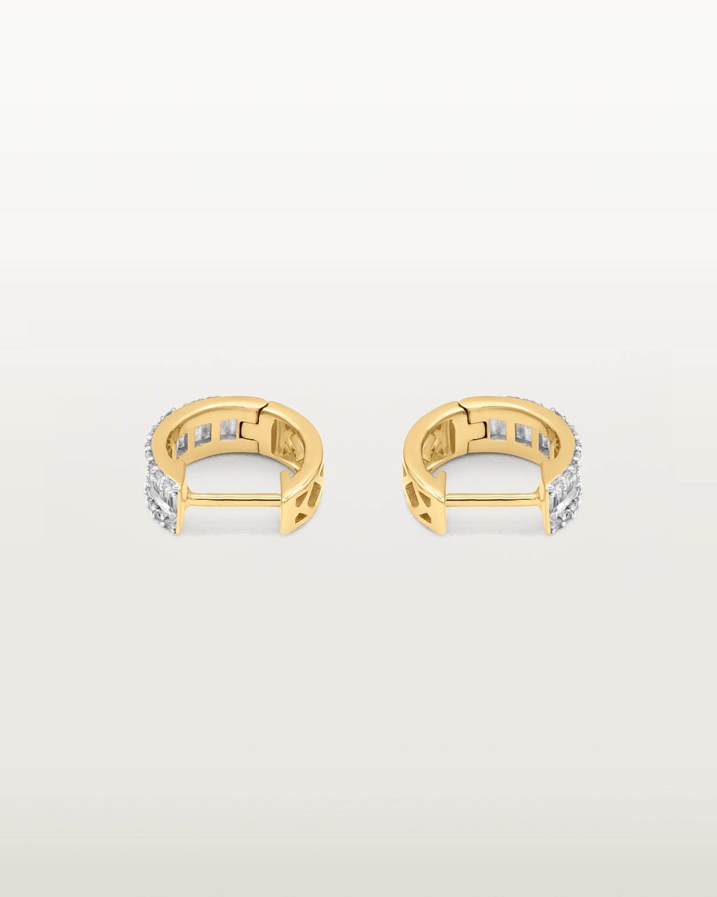 Elegant Diamond Baguette Hoops