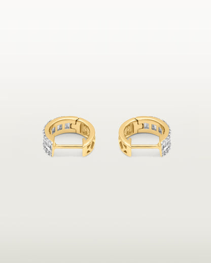 Elegant Diamond Baguette Hoops