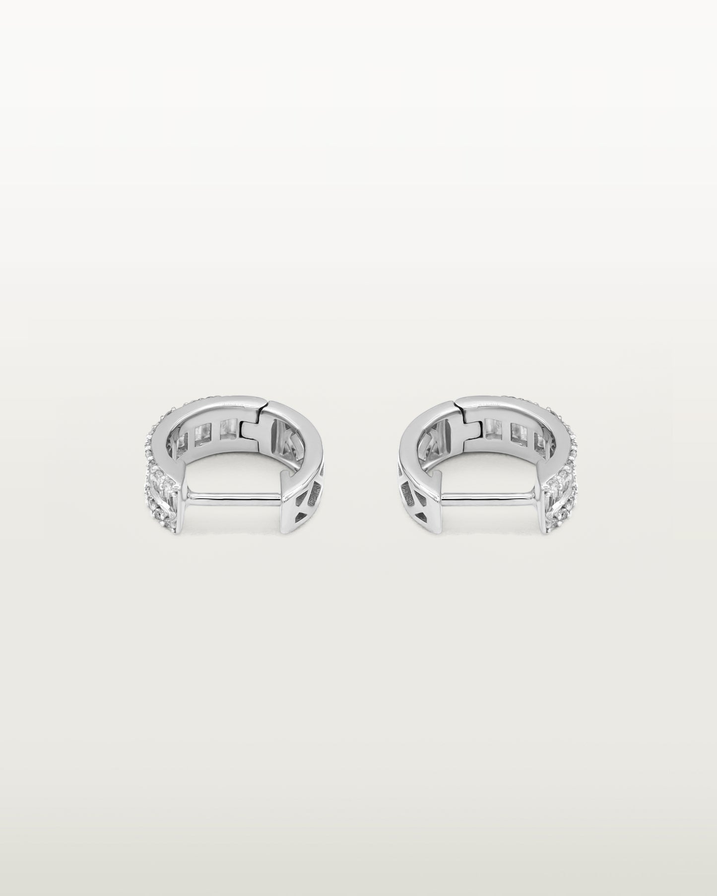 Elegant Diamond Baguette Hoops