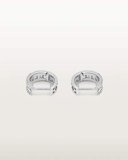 Elegant Diamond Baguette Hoops