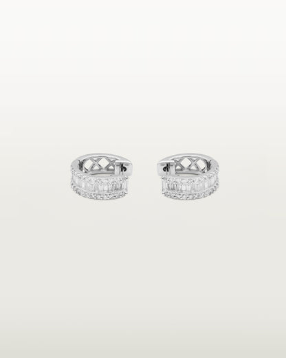 Elegant Diamond Baguette Hoops