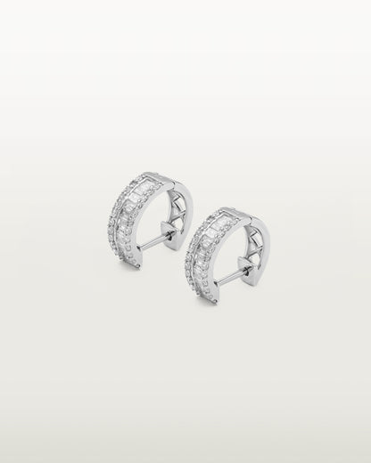 Elegant Diamond Baguette Hoops