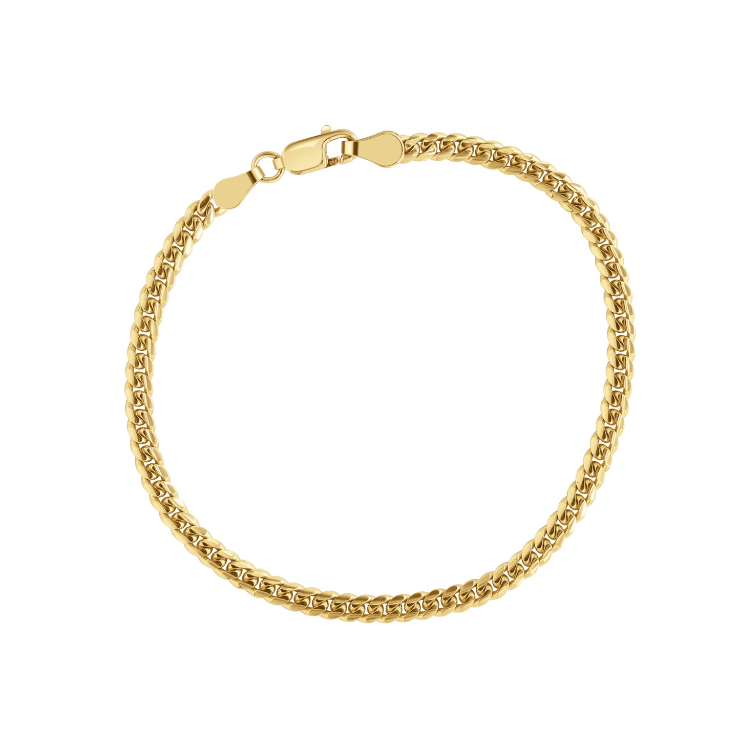 Gold Miami Cuban Link Bracelet 3mm