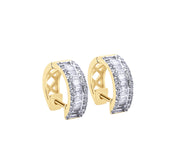 Iced White Gold Hoop Earrings