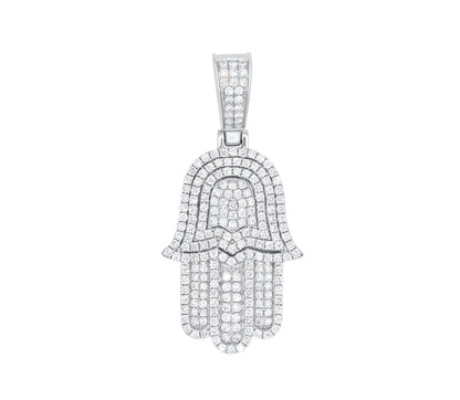 Iced Out Hamsa Hand Pendant