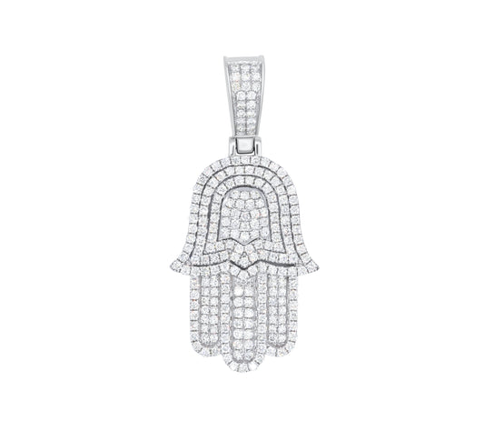 Iced Out Hamsa Hand Pendant