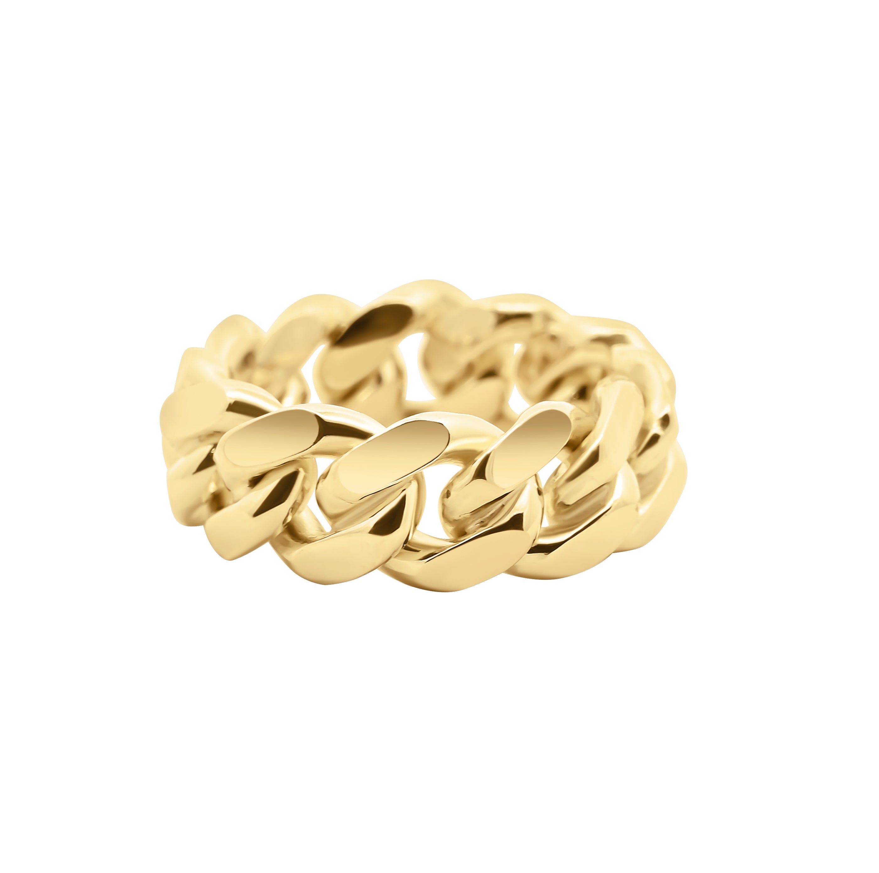 Gold Miami Cuban Link Ring 7mm