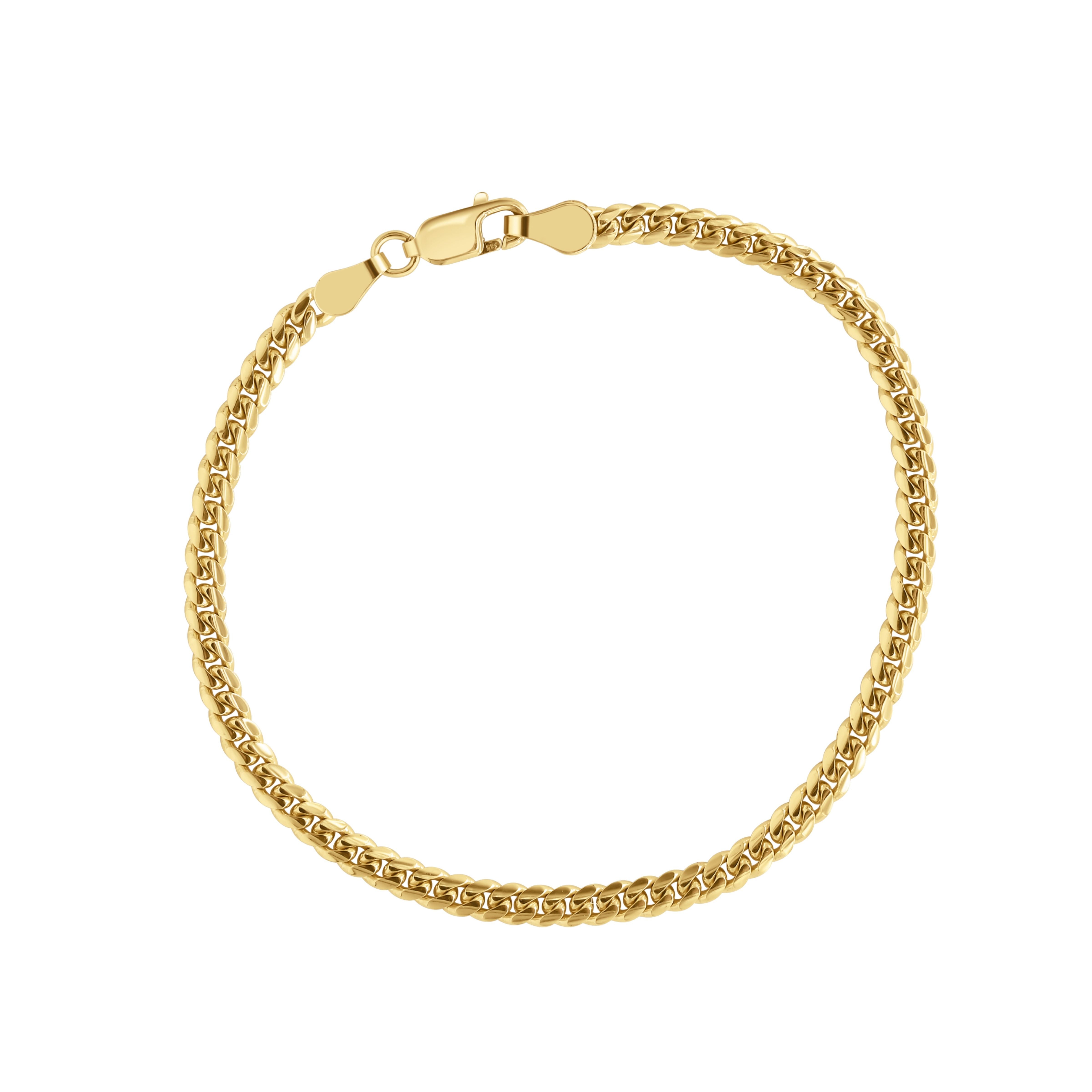 Gold Miami Cuban Link Bracelet 3mm