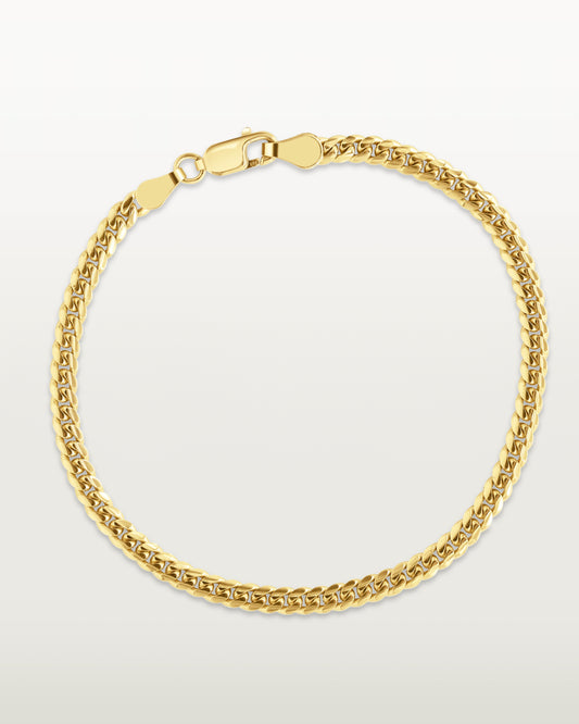 Gold Miami Cuban Link Bracelet 3mm