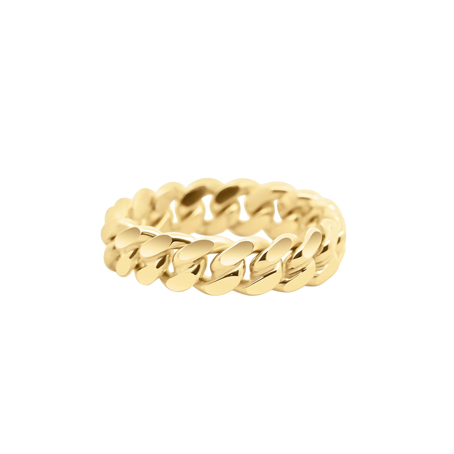 Gold Miami Cuban Link Ring 3mm