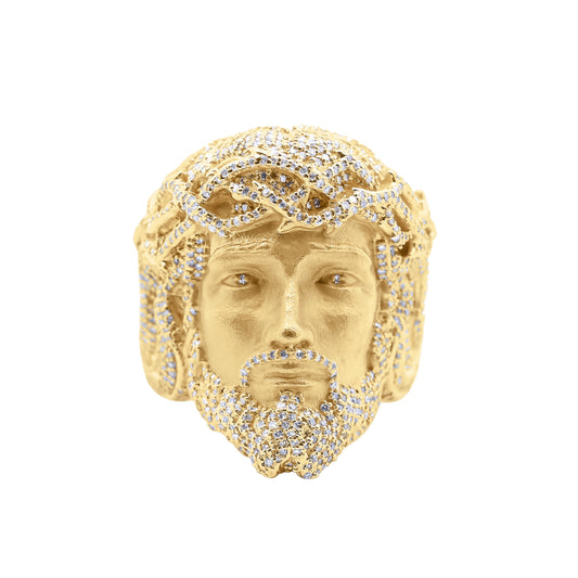 Gold Jesus Head Ring