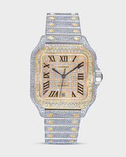 Yellow Cartier Santos – Fully Diamond Set