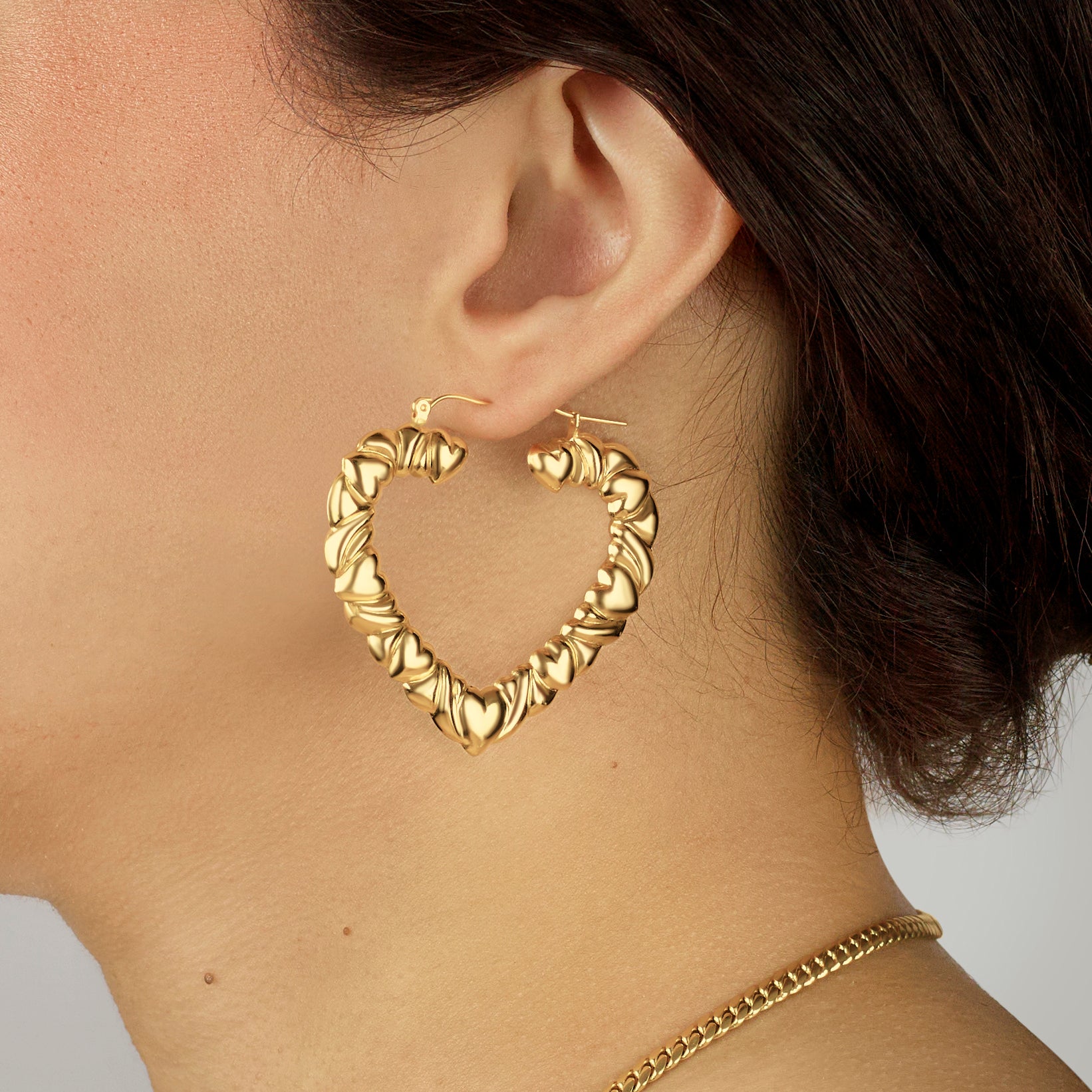 Heart Bamboo Hoops
