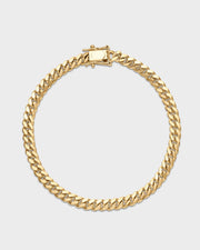 Pulsera de eslabones cubanos de Miami de oro de 5 mm