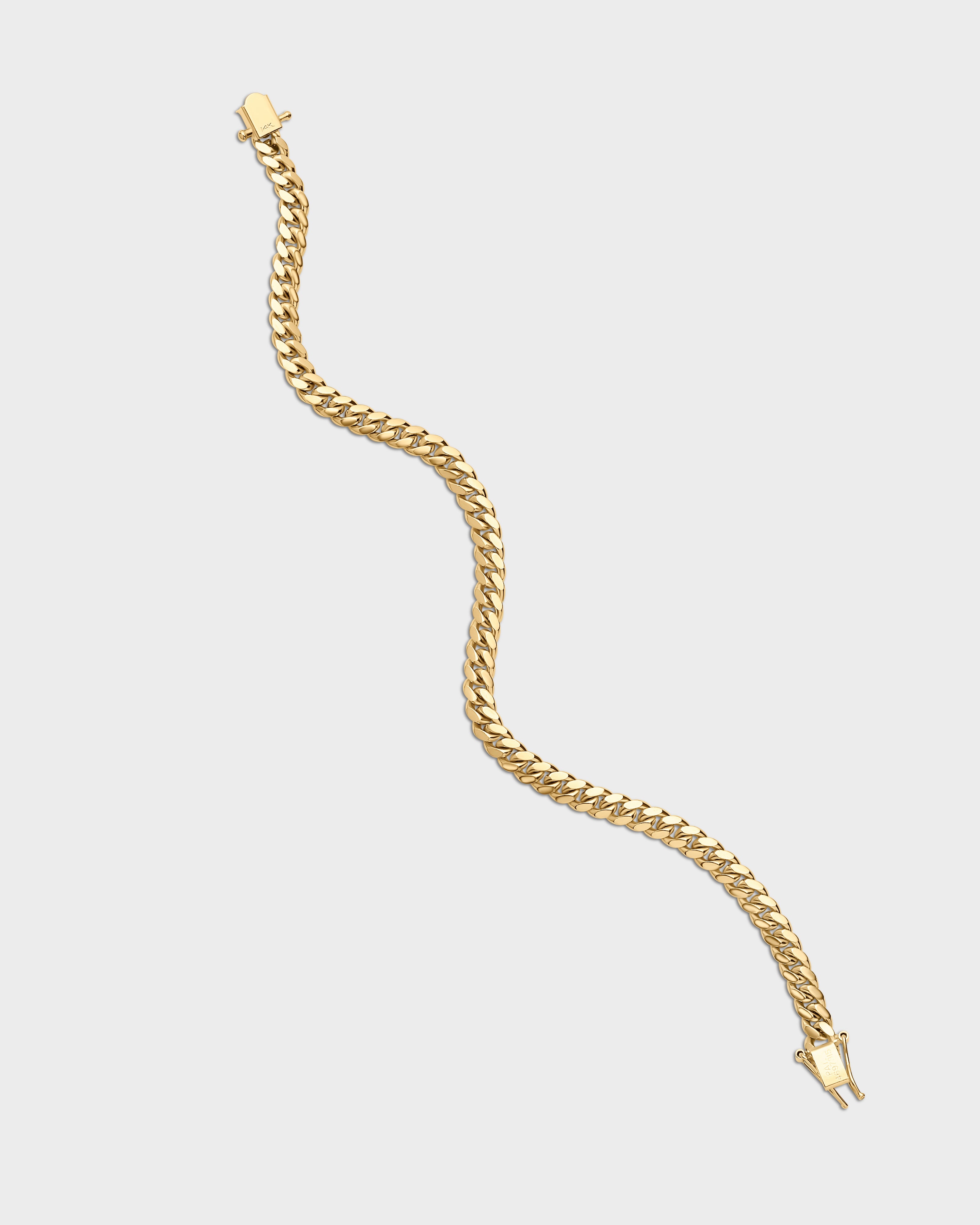 Pulsera de eslabones cubanos de Miami de oro de 5 mm