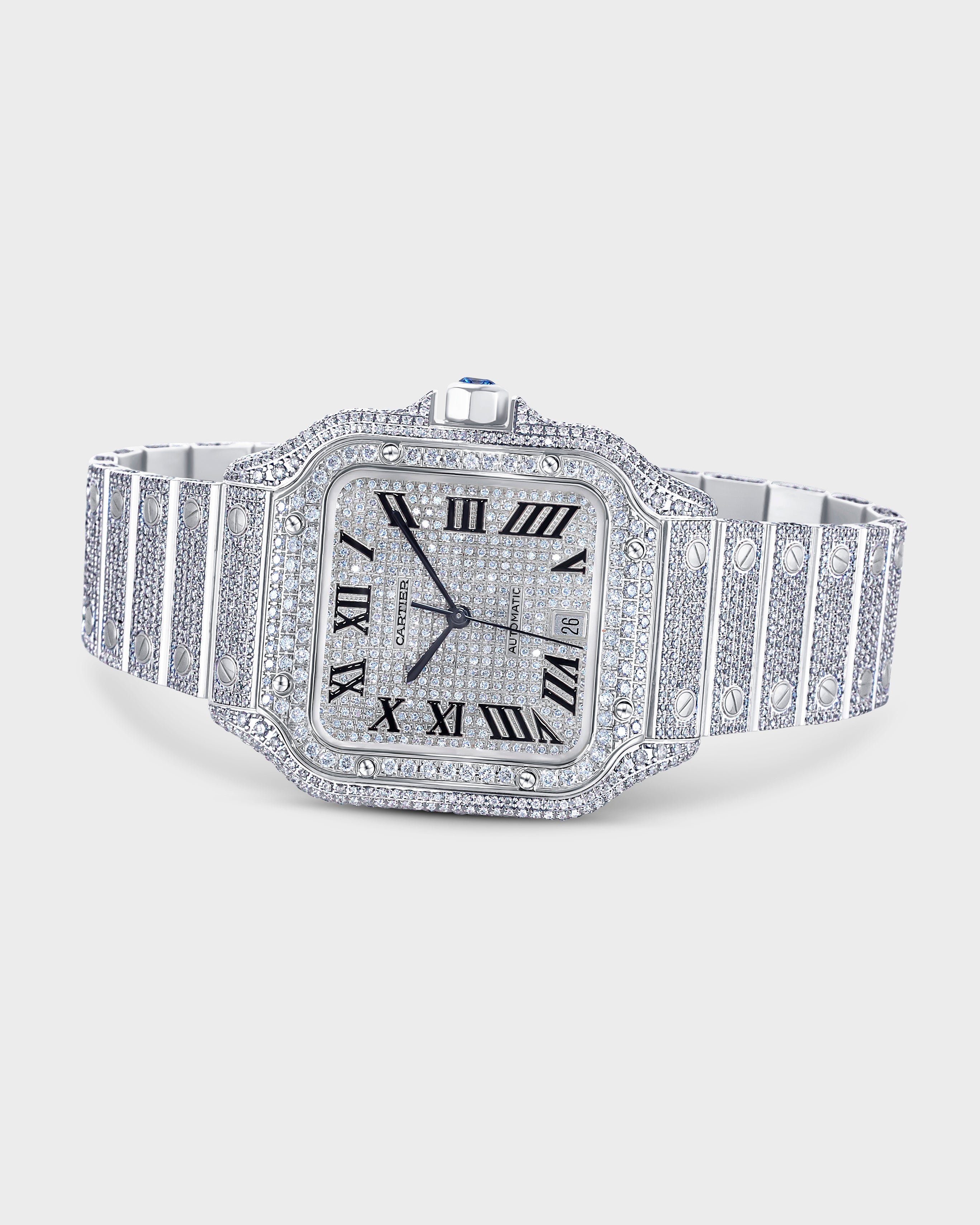Cartier Santos – Fully Diamond Set