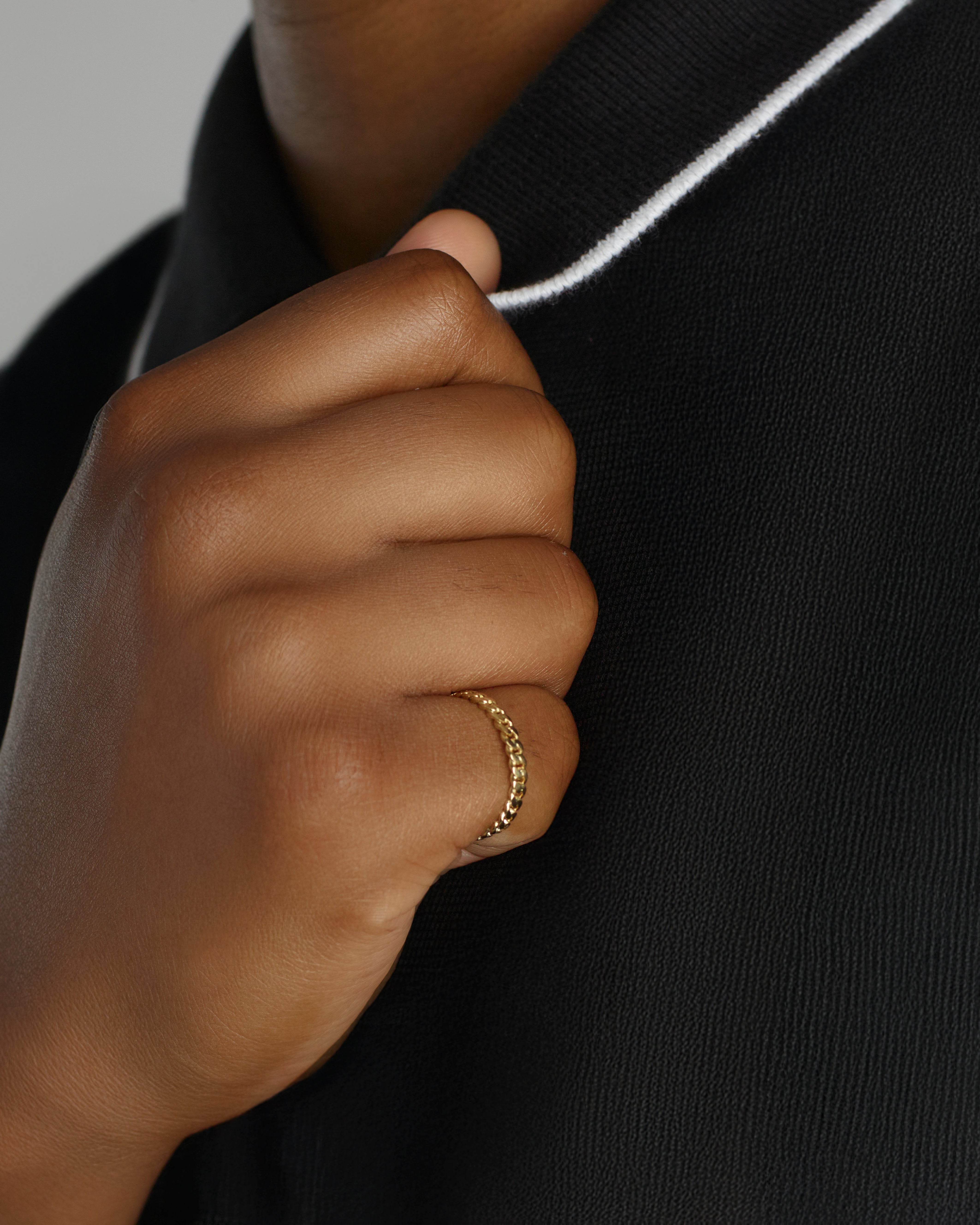 Anillo de oro con eslabones cubanos de Miami de 3 mm